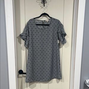 Lily White Black and Gray Mini Dress